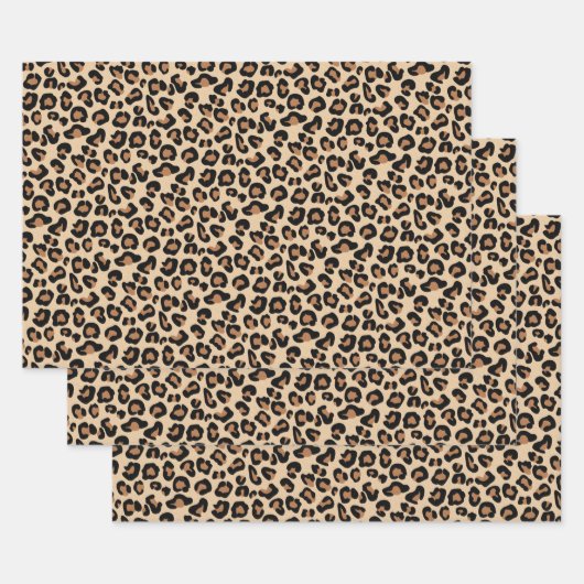 Leopard Print, Classic Black and Tan Geschenkpapier Set (Set)