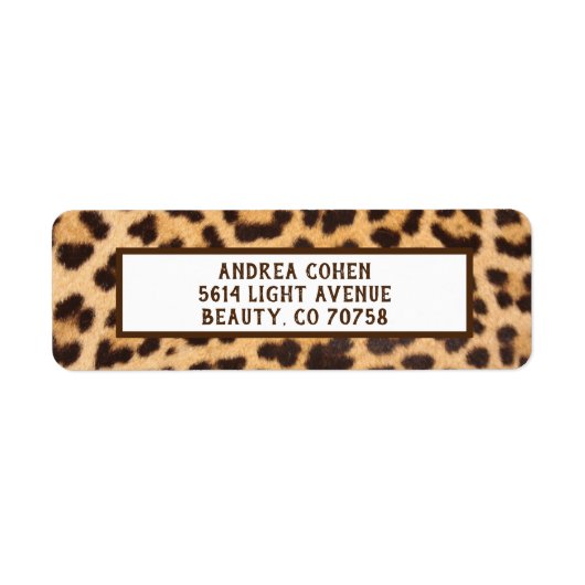 Leopard Print Classic Vintag Style Address Labels (Vorne)