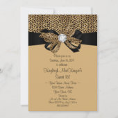 Leopard Print Clear Rhinestones Diamonds Sweet 16 Einladung (Vorderseite)