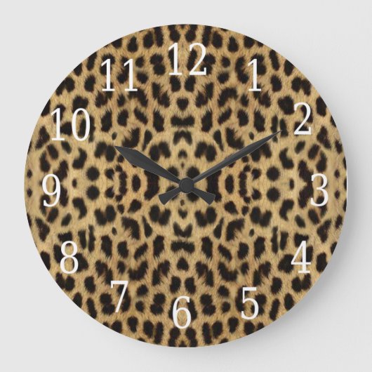 Leopard print Clock Große Wanduhr (Vorderseite)