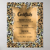 Leopard Print Cocktail Bar Menu Poster (Vorne)