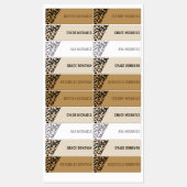 Leopard Print Color Coded Kids Waterproof Name Etiketten (Blatt)