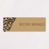 Leopard Print Color Coded Kids Waterproof Name Etiketten (Design 1)