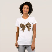 Leopard Print Coquette Bow PNG T-Shirt (Vorne ganz)