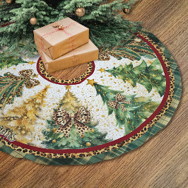leopard print coquette bows christmas trees custom polyester weihnachtsbaumdecke
