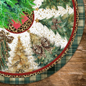 leopard print coquette bows christmas trees custom polyester weihnachtsbaumdecke