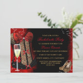 Leopard Print Corset Junggeselinnen-Abschied Einla Einladung (Stehend Vorderseite)