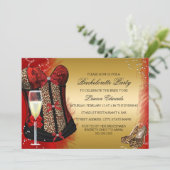 Leopard Print Corset Junggeselinnen-Abschied laden Einladung (Stehend Vorderseite)