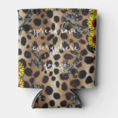 Leopard Print Crosses Sonnenblumen Sublimierung Dosenkühler (Vorderseite)