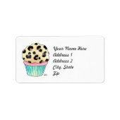 Leopard Print Cupcake Address Label Adressaufkleber (Vorne)