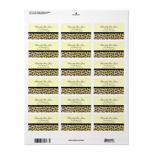 Leopard Print Custom Address Label Adressaufkleber (Vorne)