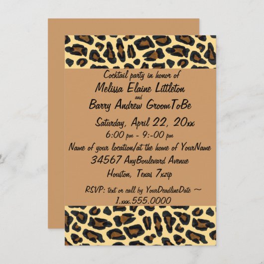 Leopard Print Custom Einladung (Vorne/Hinten)