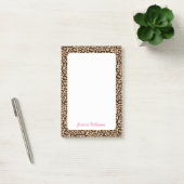 Leopard Print Custom Monogram Post-it Klebezettel (Büro)
