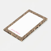 Leopard Print Custom Monogram Post-it Klebezettel (angewinkelt)