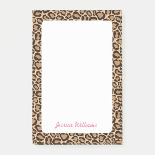 Leopard Print Custom Monogram Post-it Klebezettel
