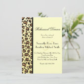 Leopard Print Custom Probe Dinner Einladung (Stehend Vorderseite)