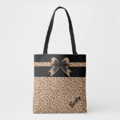 Leopard Print Custom Totbeutel Tasche (Vorderseite)