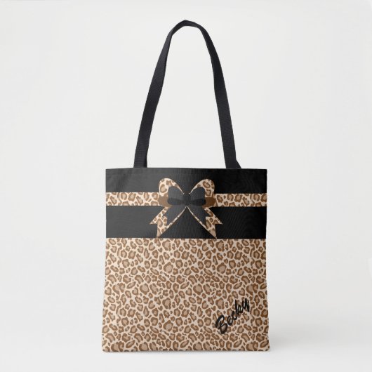 Leopard Print Custom Totbeutel Tasche (Vorderseite)
