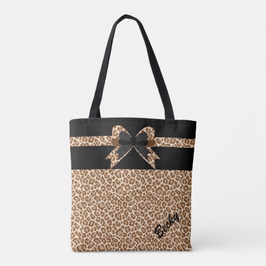 Leopard Print Custom Totbeutel Tasche (Rückseite)