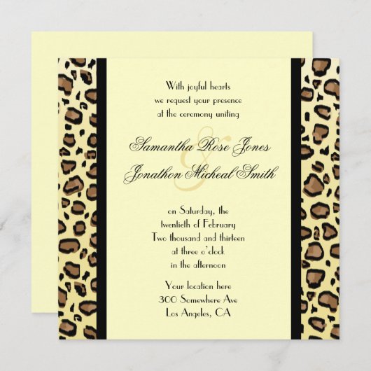 Leopard Print Custom Wedding Einladung (Vorne/Hinten)