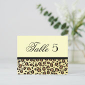 Leopard Print Custom Wedding Tischnummer (Stehend Vorderseite)