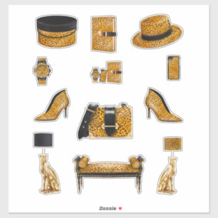 Leopard Print Decals High Fashion Women Planner Aufkleber