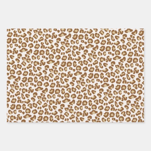 Leopard Print, Denim Blue, Cream, Grau Geschenkpapier Set (Vorderseite 2)