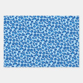 Leopard Print, Denim Blue, Cream, Grau  Geschenkpapier Set (Vorderseite)