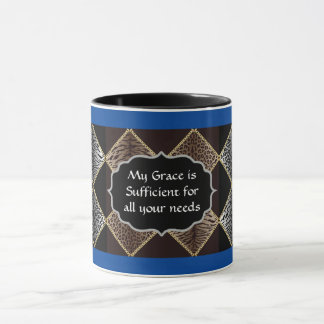 Leopard Print Diamond Design Zwei-Tone-Tasse Tasse