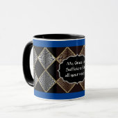 Leopard Print Diamond Design Zwei-Tone-Tasse Tasse (Vorderseite Links)