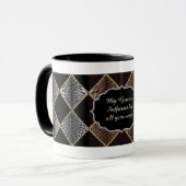 Leopard Print Diamond Design Zwei-Tone-Tasse Tasse (Vorderseite Links)