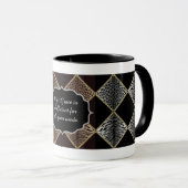 Leopard Print Diamond Design Zwei-Tone-Tasse Tasse (VorderseiteRechts)