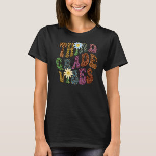 Leopard Print DRITTER GRADE VIBES Lehrer Friedens- T-Shirt
