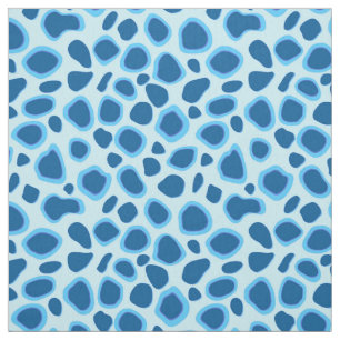 Leopard Print - Dunkler Kobalt und Himmelblau Stoff