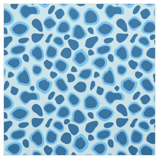 Leopard Print - Dunkler Kobalt und Himmelblau Stoff (Muster)
