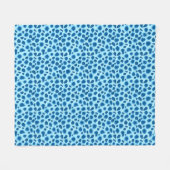 Leopard Print - Dunkles Kobalt und Himmelblau Fleecedecke (Vorderseite (Horizontal))