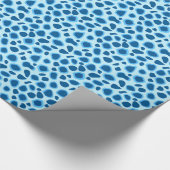 Leopard Print - Dunkles Kobalt und Himmelblau Geschenkpapier (Ecke)