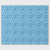Leopard Print - Dunkles Kobalt und Himmelblau Geschenkpapier (Flach)