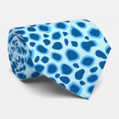 Leopard Print - Dunkles Kobalt und Himmelblau Krawatte (Gerollt)