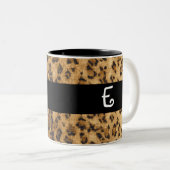 Leopard Print E Monogramm Initialen Coffee Tasse C (VorderseiteRechts)