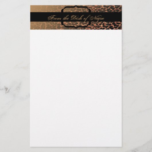 Leopard Print Elegance Stationery Briefpapier (Vorderseite)