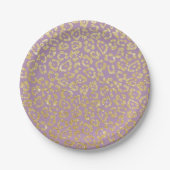 Leopard Print Elegant Lila & Gold Pappteller (Vorderseite)