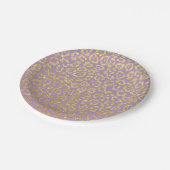 Leopard Print Elegant Lila & Gold Pappteller (Schrägansicht)