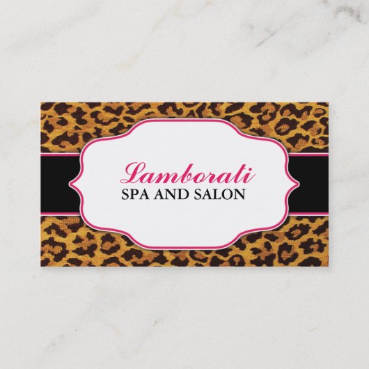 Leopard Print Elegant Moderne Mode-Klasse Visitenkarte (Vorderseite)