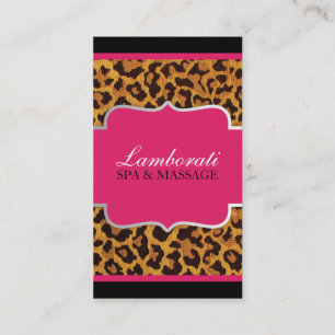 Leopard Print Elegantes Designer Modern Rosa Visitenkarte