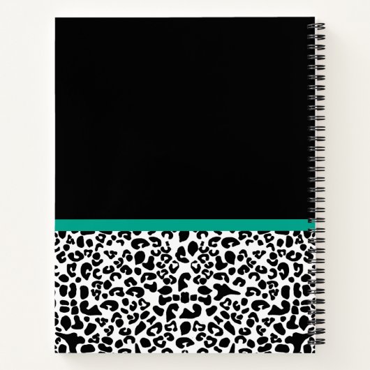 Leopard Print Emerald Green Ribbon Bow Chic Name Notizblock (Rückseite)