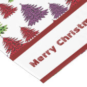 Leopard Print farbenfrohe Bäume Frohe Weihnachten Kurzer Tischläufer (Ecke)