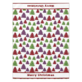 Leopard Print farbenfrohe Bäume Frohe Weihnachten Tischdecke (Vorderseite)
