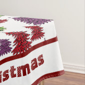 Leopard Print farbenfrohe Bäume Frohe Weihnachten Tischdecke (Beispiel)