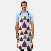 Leopard Print farbenfrohe Weihnachtsbaumen Schürze (Getragen)